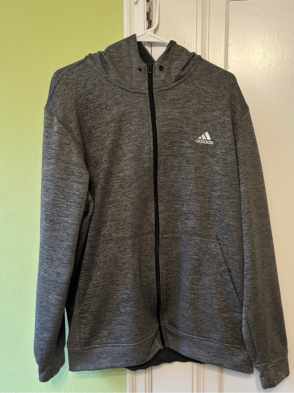 Adidas Dark Gray Full-Zip Hoodie Jacket